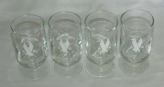 Set of 4 Vintage Advertising 50 ' s AMERICAN AIRLINES AA LOGO on Bar Glasses 5