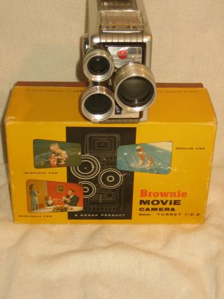 Vintage 1958 Kodak Brownie No.  81 8mm Movie Camera With Box