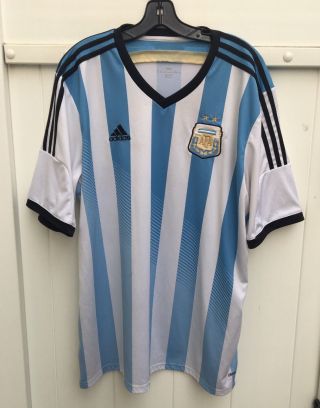 Vintage Adidas Argentina Futbol Soccer Jersey Blue White Stripe 2xl