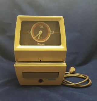 Vintage Simplex Model 1101 Employee Time Punch Clock Recorder Still