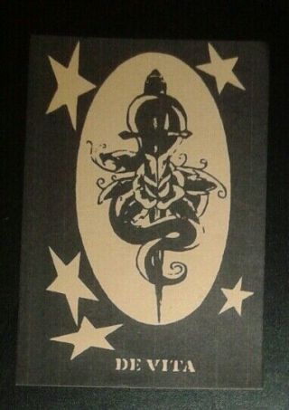 Vintage Thom Devita Art Gallery Business Card Snake Dagger Stars 90s