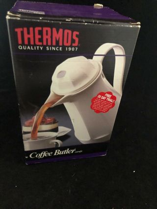Vtg 1983 Thermos Coffee Butler 32oz White Carafe Model 430 Made In Germany -