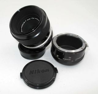 Vintage Nikon Micro - Nikkor - P 55mm F3.  5 Non Ai Macro Lens & Ext.  Tube.  No Res.