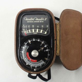 Vintage Weston Master Ii Universal Exposure Meter W/ Leather Case 116