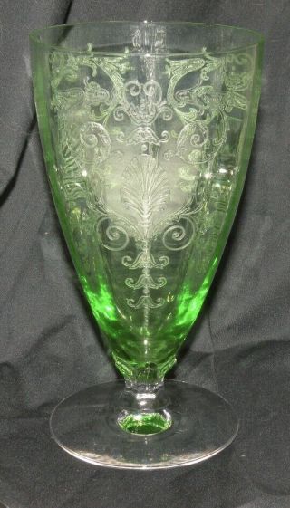 Vintage Depression Glass - Fostoria - " Versailles " Iced Tea Glass - Green