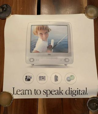 Apple Imac G3 “learn To Speak Digital” Poster 21” X 22”