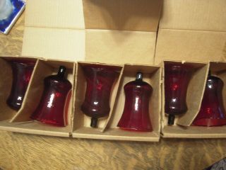6 Vintage Home Interiors Ruby Red Hand Blown Glass Votive Cups 5 " X3 "