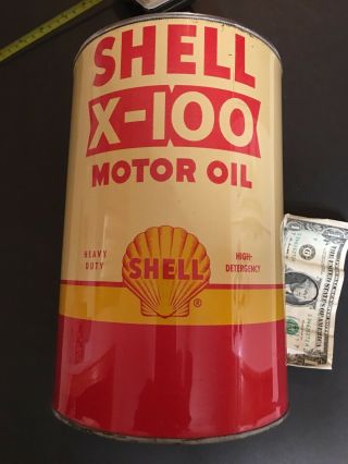 Spectacular Vintage Shell X - 100 Motor Oil 5 Qt Can