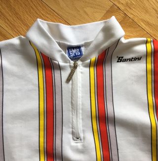 VTG 80s 90s Santini Italian Cycling Jersey Shirt Medium Made In Italy 3