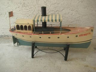 Vintage Tin Boat / With Stand