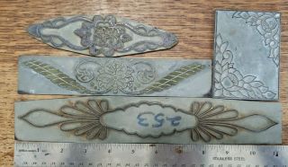 4 Piece Vintage Floral Designs Set Tool Stamping Leather Embossing Die