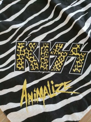 Vintage 1984 Kiss Animalize Concert Headband,  Bandanna 99 Cent