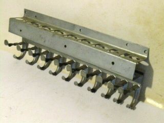 Vintage Metal Tool Hooks Organizer.  About 12” Long,