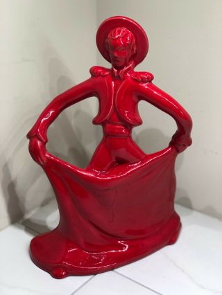 Vintage Royal Haeger Mid Century Modern Red Matador Figurine 6343