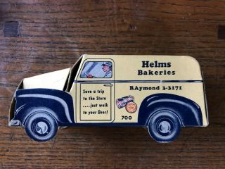Vintage Helms Bakeries Bakery Cardboard Delivery Truck - 1950 