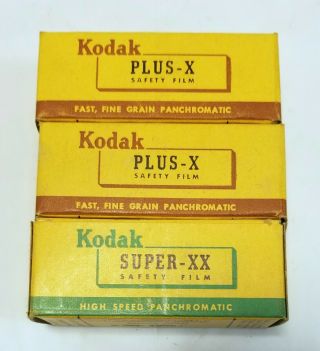 3 Rolls Vintage Kodak V120 Plus - X & - Xx Film - Exp.  1956