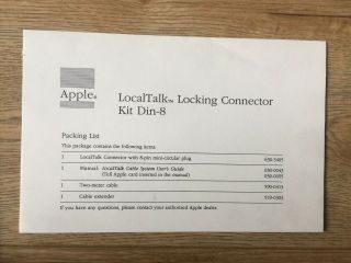 Apple LocalTalk Locking Connector Kit Din 8 5