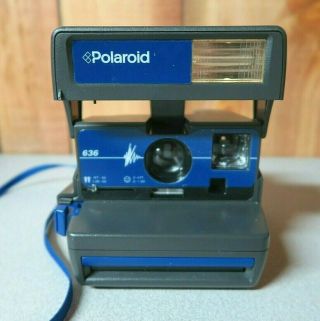 Vintage Polaroid 636 Instant Film Camera 600 Series - Blue