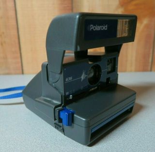 Vintage Polaroid 636 Instant Film Camera 600 Series - Blue 2
