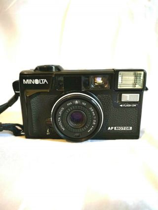 Vtg Minolta Hi - Matic Af2 - M 35mm Film Camera Af Motor Flash Point & Shoot Japan