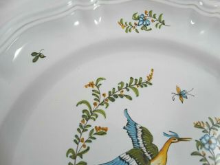Vintage French Redware Pottery Hand Painted Faience Bird Plate 2