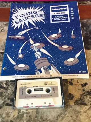 Vintage Radio Shack Trs - 80 Microcomputer System Software Game Flying Saucers