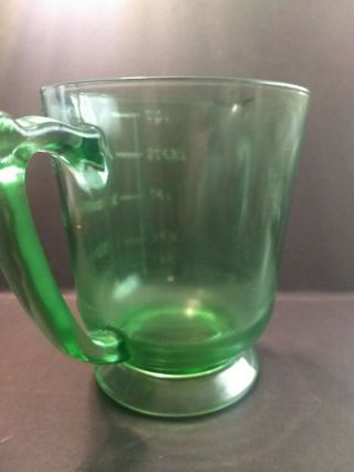 Vintage Depression Era Green Glass Measuring Cup 4 Cups 3