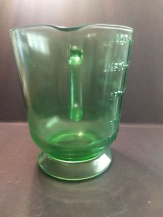 Vintage Depression Era Green Glass Measuring Cup 4 Cups 5