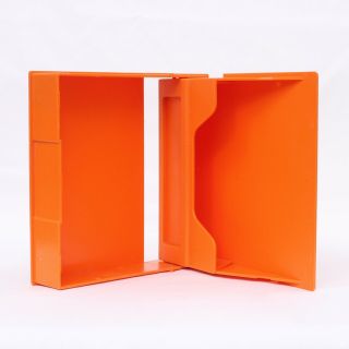 Vintage Orange 5.  25” Floppy Disk Case Box Storage Container (5 1/4”) 4