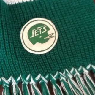 1980 ' s YORK JETS VINTAGE NFL FOOTBALL POM BEANIE HAT WITH MATCHING SCARF 3