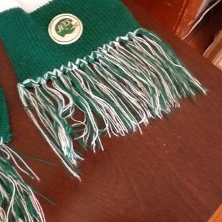 1980 ' s YORK JETS VINTAGE NFL FOOTBALL POM BEANIE HAT WITH MATCHING SCARF 7
