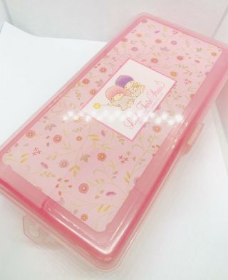 Vintage Sanrio Little Twin Stars Trinket Pencil Box 1991 With Tray Inside