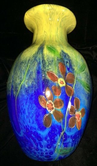 Vtg.  Hand Blown Cased Art Glass Multi Colored Large - Spectacular