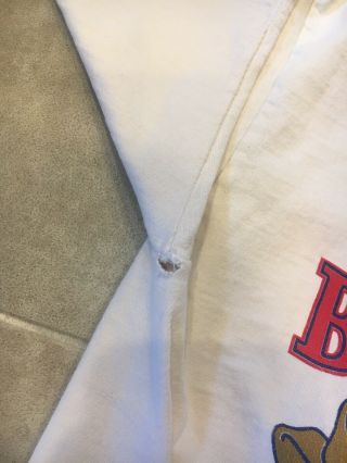 VINTAGE 1990s Buffalo Bills T Shirt Large L White Nutmeg Mills Single Stitch SS 5