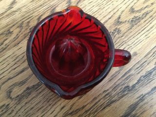 Vintage Cranberry Depression Glass Small Reamer/juicer