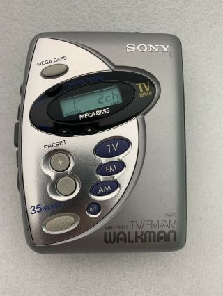 Sony Walkman Portable Wm - Fx277 Tv/fm/am Cassette Player Mega Bass Vintage