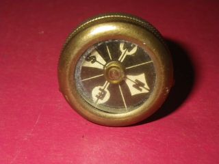 Vintage Marbles Gladstone Solid Brass Lapel Pin Pinback Compass,  Hunting,  Scouting