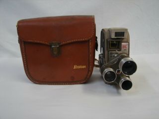 Vintage K - 26 Keystone 3 Lens Movie Camera 8mm With Case