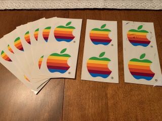9 Vintage Apple Mac Computer Rainbow Logo Decal Sticker - Imac
