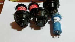(6) Vintage Tube Tester Socket Adapters Raypar Pomona Wep