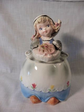 Vintage Lefton Holland Dutch Girl Cookie Jar 2366