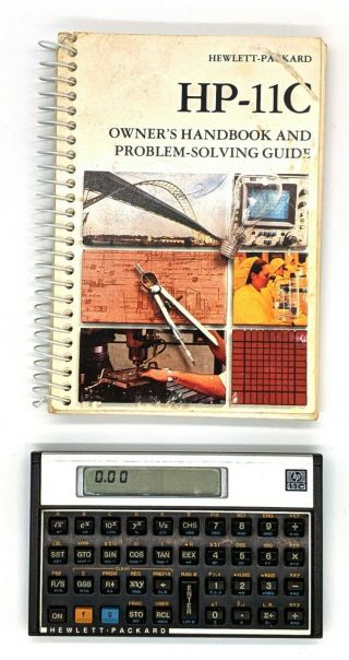 Hewlett Packard HP Scientific Calculator HP 11C & Case,  Great 4