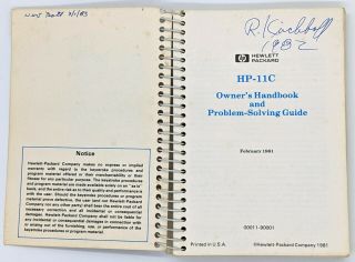 Hewlett Packard HP Scientific Calculator HP 11C & Case,  Great 6