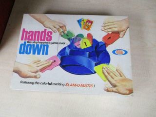 Vintage 1964 Hands Down Board Game Ideal Toy Vintage 100 Complete Slam - O - Matic
