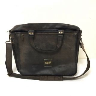 Wells Fargo Bank Brown Laptop Bag Messenger Bag Airtex Vintage Finish Carry On
