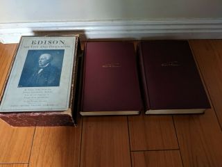 Thomas Edison His Life And Inventions 1&2 Signed By William Henry Meadowcroft