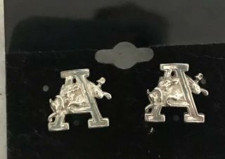 Vtg Arkansas Razorbacks 925 Sterling Silver Hog Pierced Signed Post Earrings