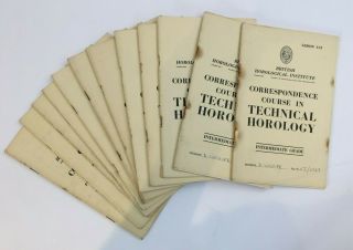 12 Vintage Books Correspondence Course In Technical Horology Intermediate Grade