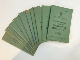 12 X Vintage Books Correspondence Course In Technical Horology Final Grade