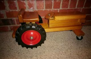 Vintage Community Rifton Ny Wooden Tractor Kids Ride On